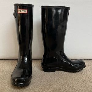 Women Hunter Boots - Glossy Black - Tall - 5